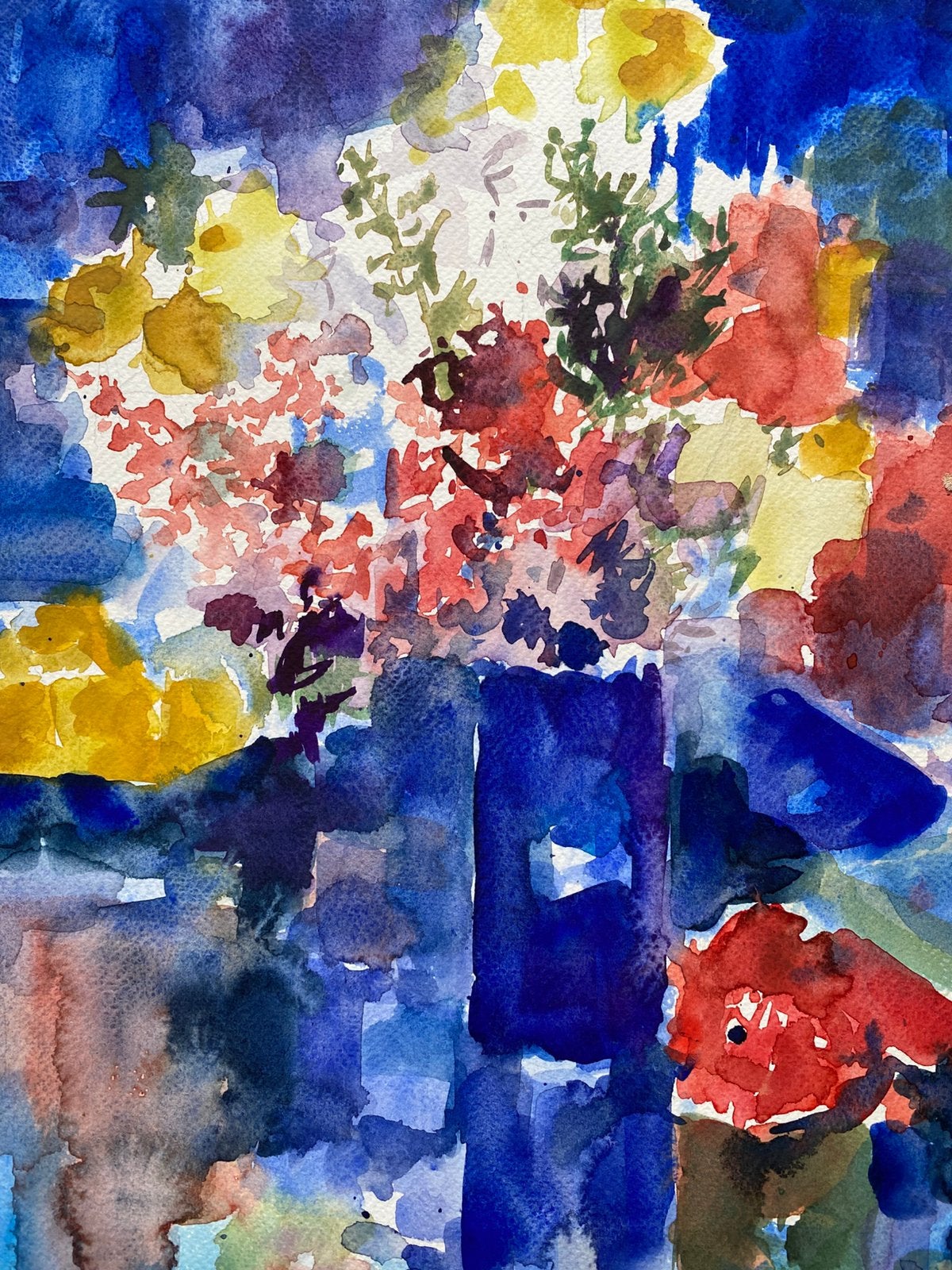 Aquarel  bloemen, Ophalen of Verzenden