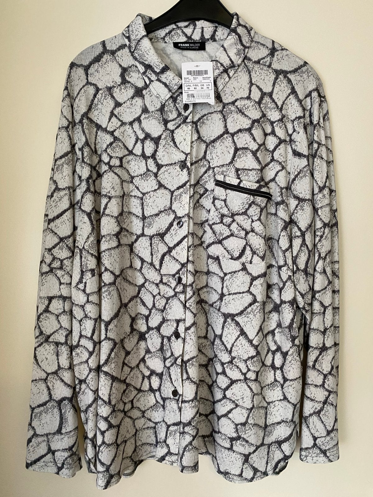Frank Walder Blouse met Steenpatroon - Maat 50, Ophalen of Verzenden, Nieuw, Maat 46/48 (XL) of groter, Zwart