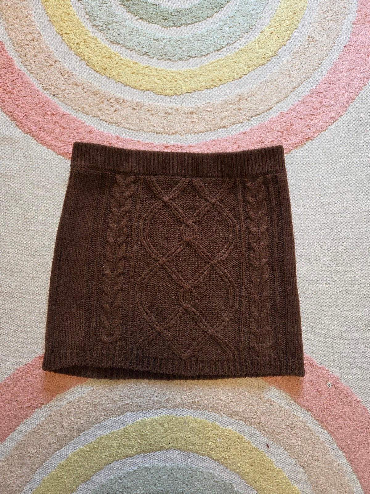 Bruin gebreide rok Sutherland maat M - acryl, Maat 38/40 (M), Sutherland, Bruin, Ophalen of Verzenden