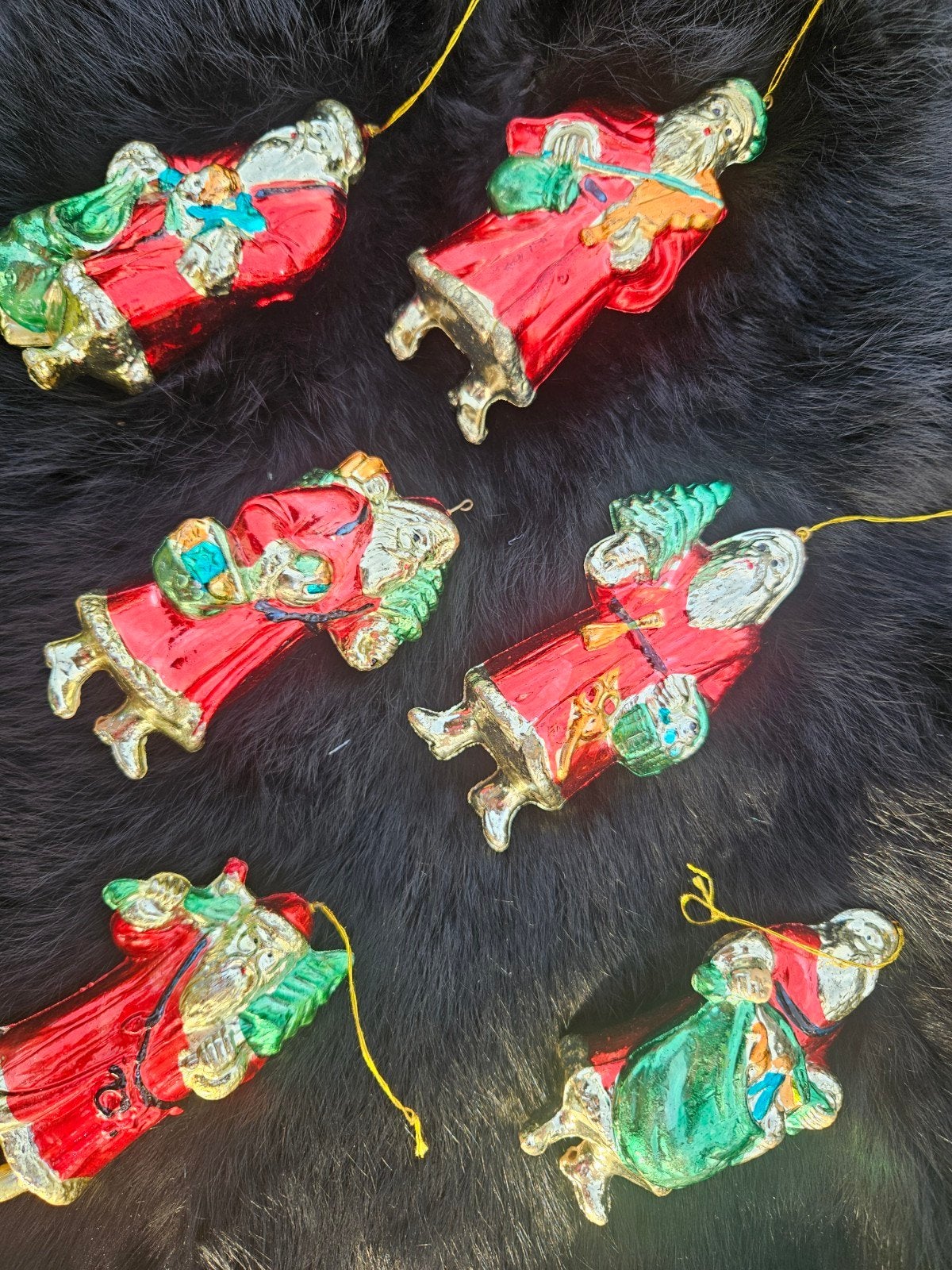 vintage plastic kerstmannen kerstballen uit 1950, Diversen, Ophalen of Verzenden, Gebruikt