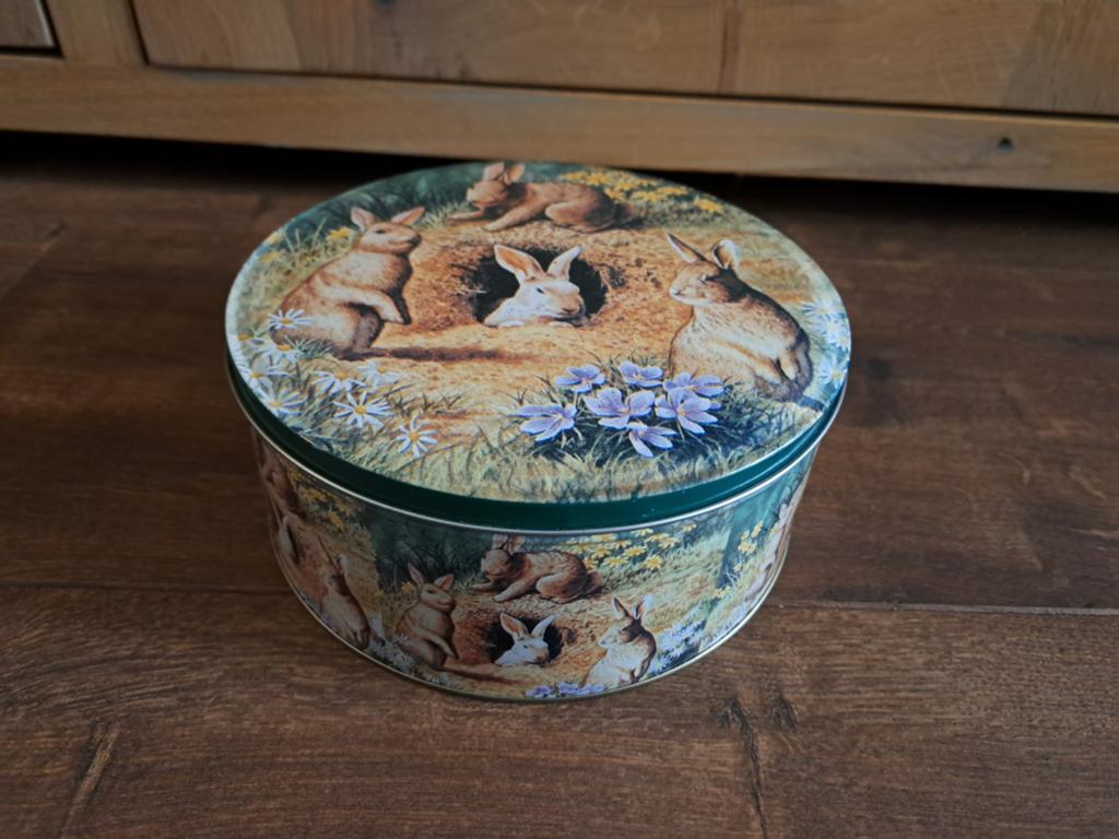 Set van 3 vintage koekjes trommels 3 maten in elkaar passend, Verzamelen, Blikken, Ophalen of Verzenden, Gebruikt, Koek(jes), Overige merken