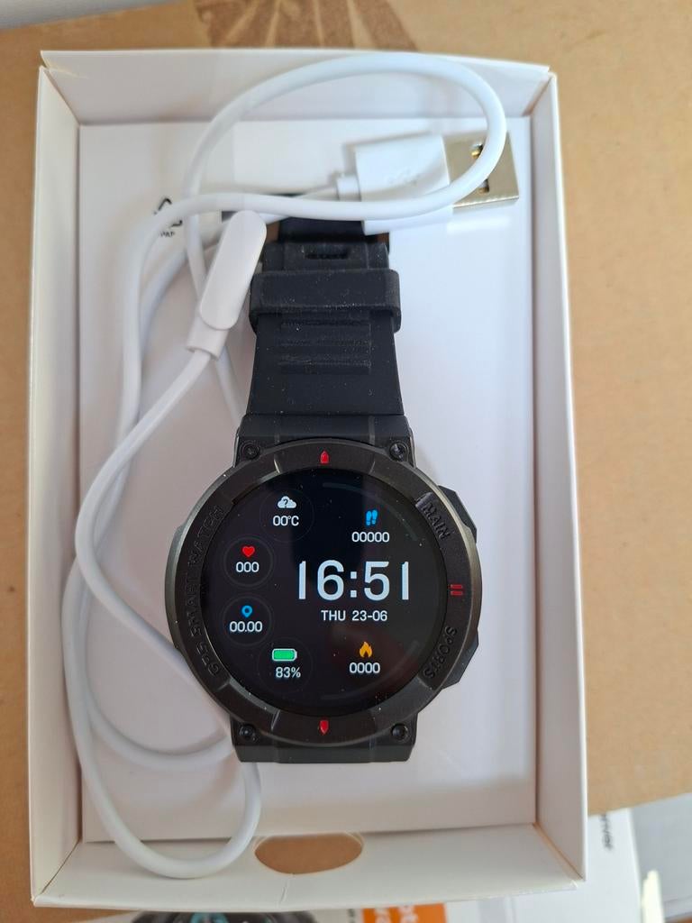 Denver SWG-339 Bluetooth Smartwatch met GPS en hartslagmeter, Sieraden, Tassen en Uiterlijk, Smartwatches, Zwart, Ophalen of Verzenden