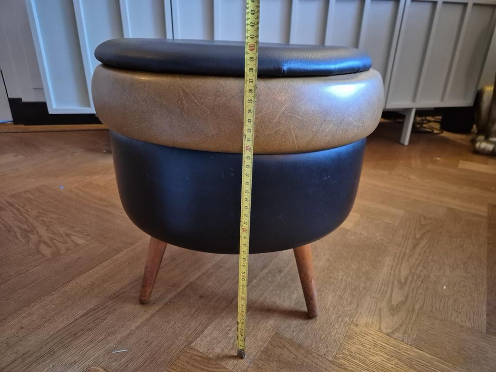 Poef met opbergvak, Ophalen of Verzenden, Rond, Minder dan 50 cm
