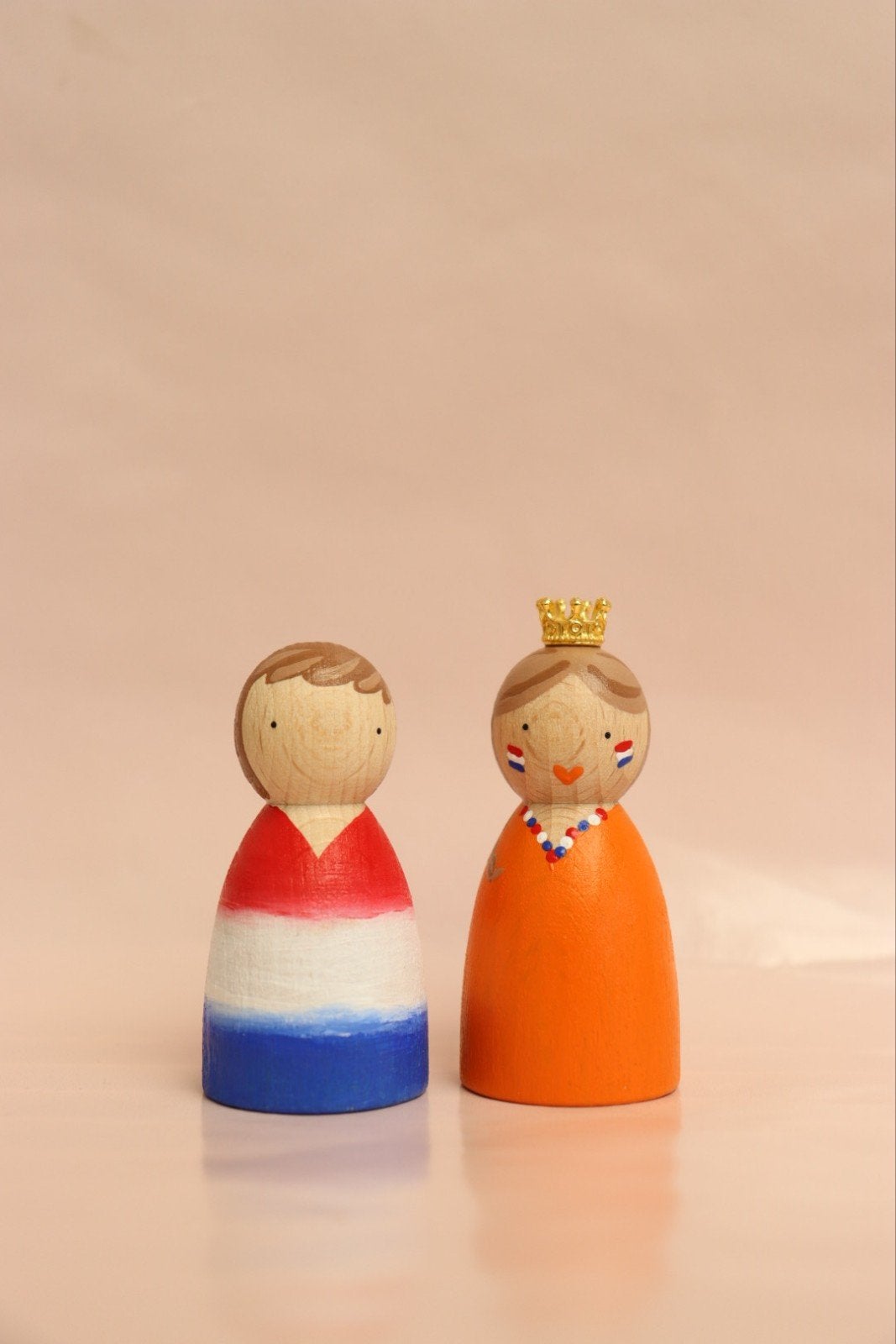 Koningsdag peg dolls houten poppetjes decoratie, Ophalen of Verzenden, Nieuw