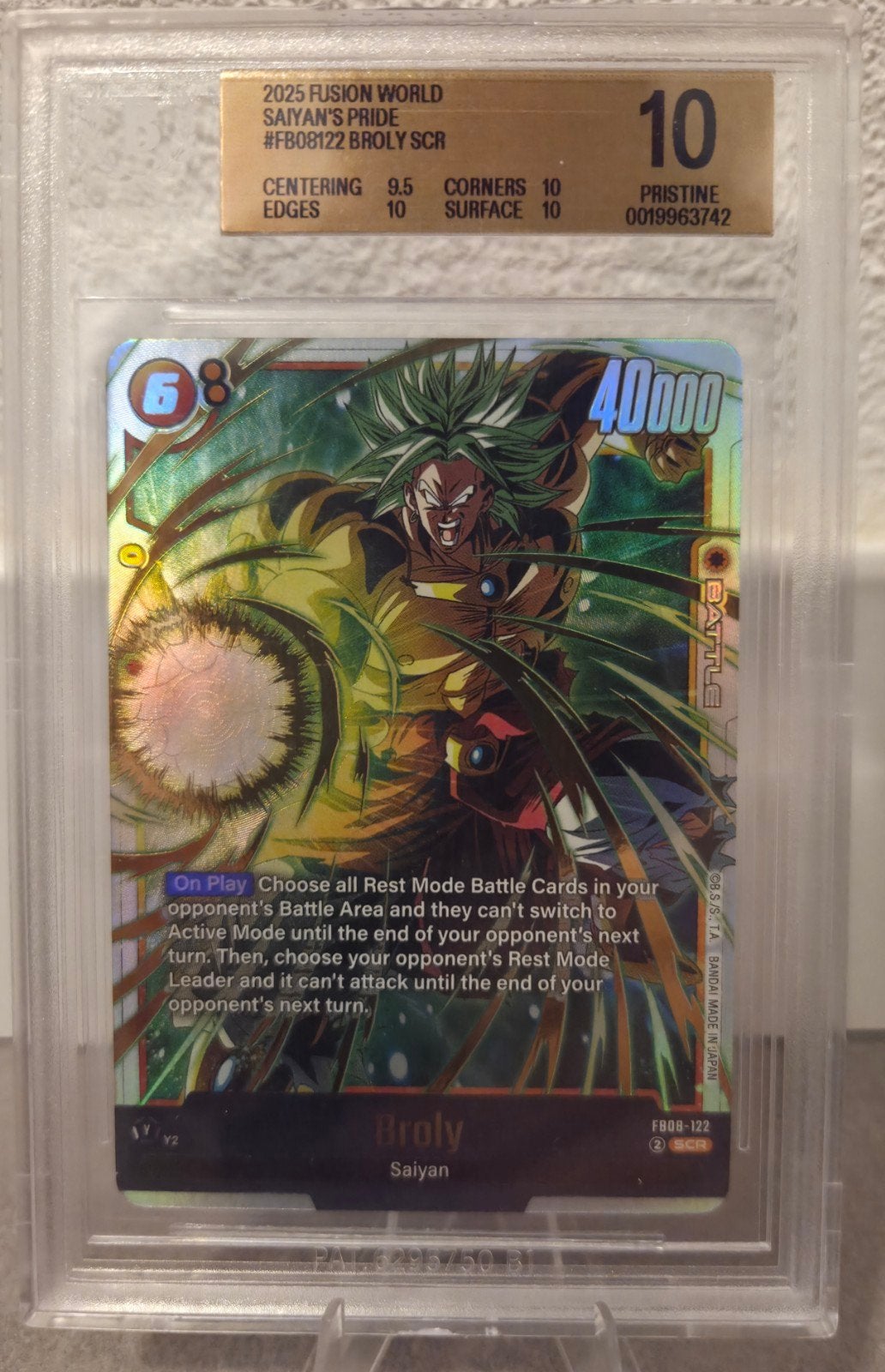 Broly (FB08-122) BGS 10, Ophalen of Verzenden, Nieuw, Losse kaart, Foil