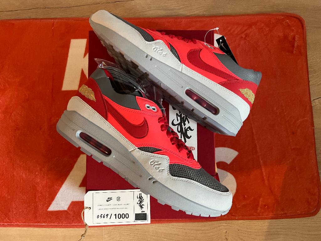 Air Max 1 Clot Kiss of death Solar Red (special box) 44,5, Overige kleuren, Nike, Nieuw, Ophalen of Verzenden