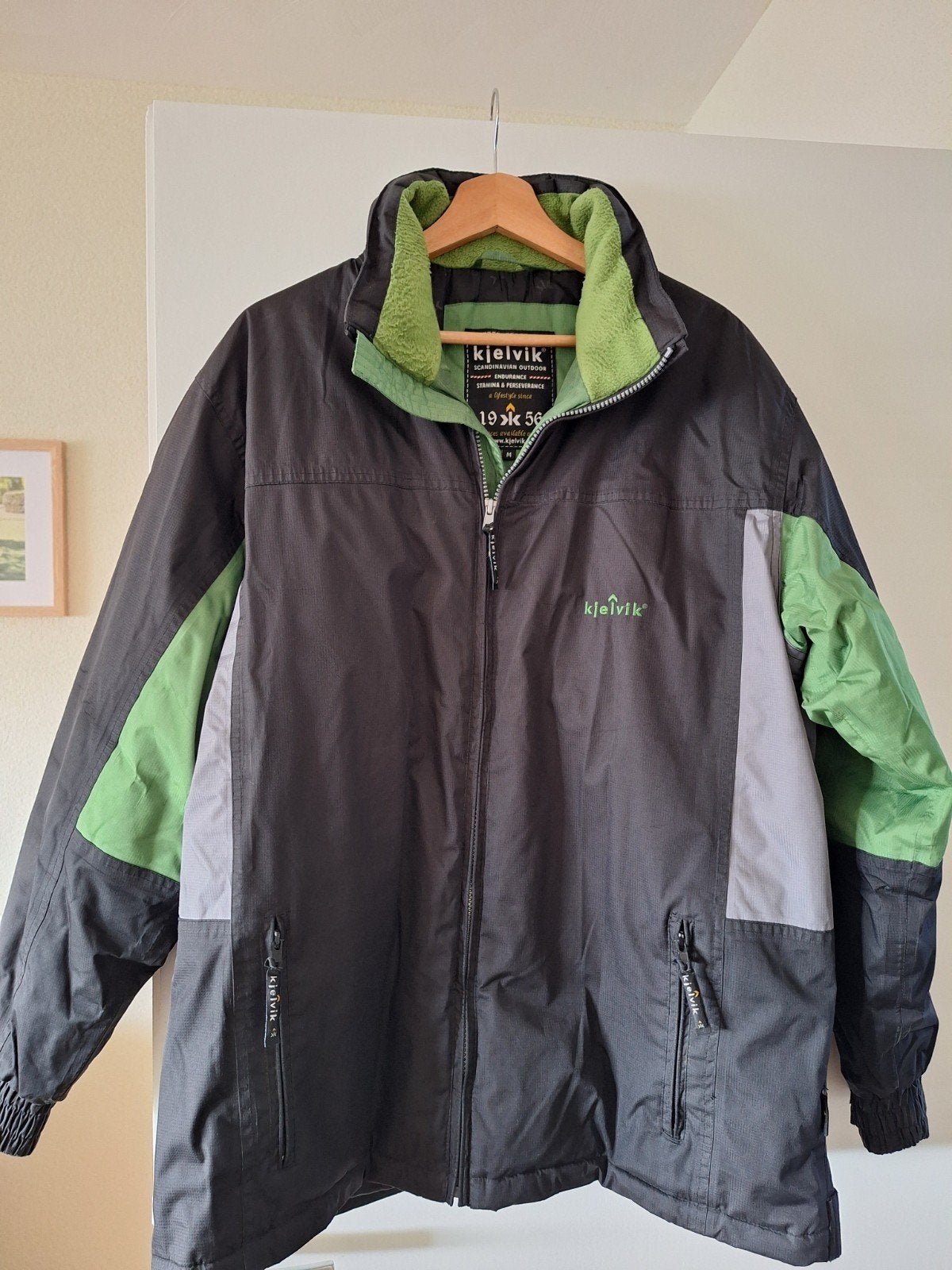 Kjelvik Heren Winterjas - Maat L - Zwart/Groen, Ophalen, Kjelvik