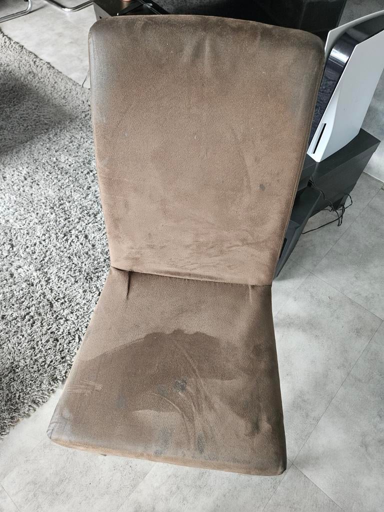 6 bruine eetkamerstoelen - Comfortabel en stijlvol, Gebruikt, Bruin, Ophalen of Verzenden, Stof