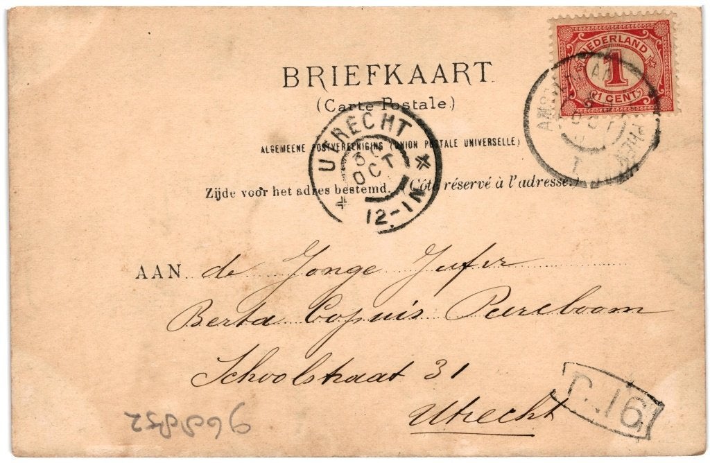 968852	Apeldoorn	Gedenkzuil	Paleislaan	Gelopen mt postzegel, Ophalen of Verzenden, Voor 1920, Gelopen, Gelderland