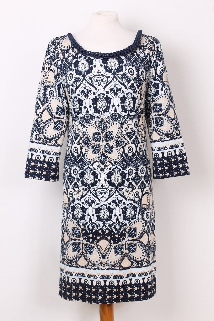 Gebloemde jurk van K-Design maat 42 (XL), K-design, Blauw, Maat 42/44 (L), Ophalen of Verzenden