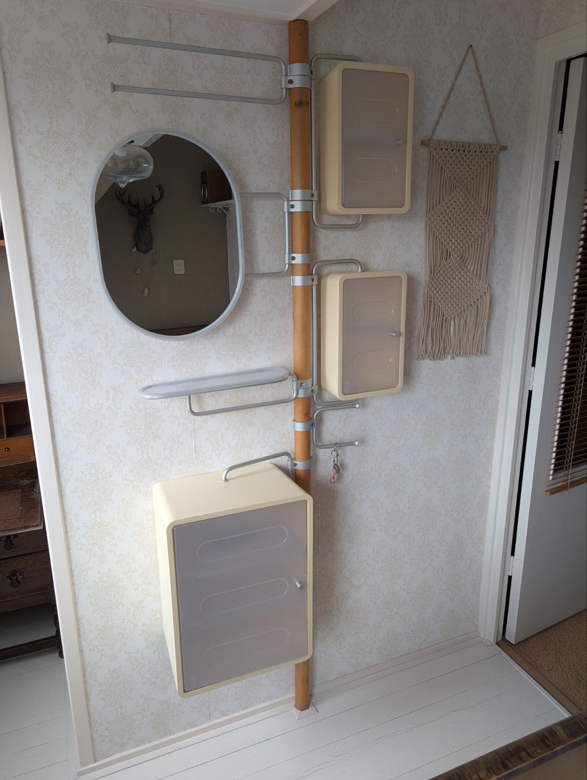 Vintage Ikea wandsysteem met kastjes en spiegel, Ophalen, 25 tot 50 cm, Minder dan 150 cm, Minder dan 100 cm