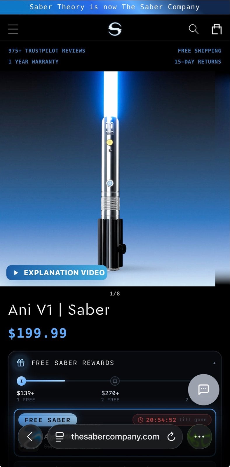 Ani V1 &  Obi V1 Saber - Lichtzwaard (x2), Ophalen of Verzenden, Zo goed als nieuw