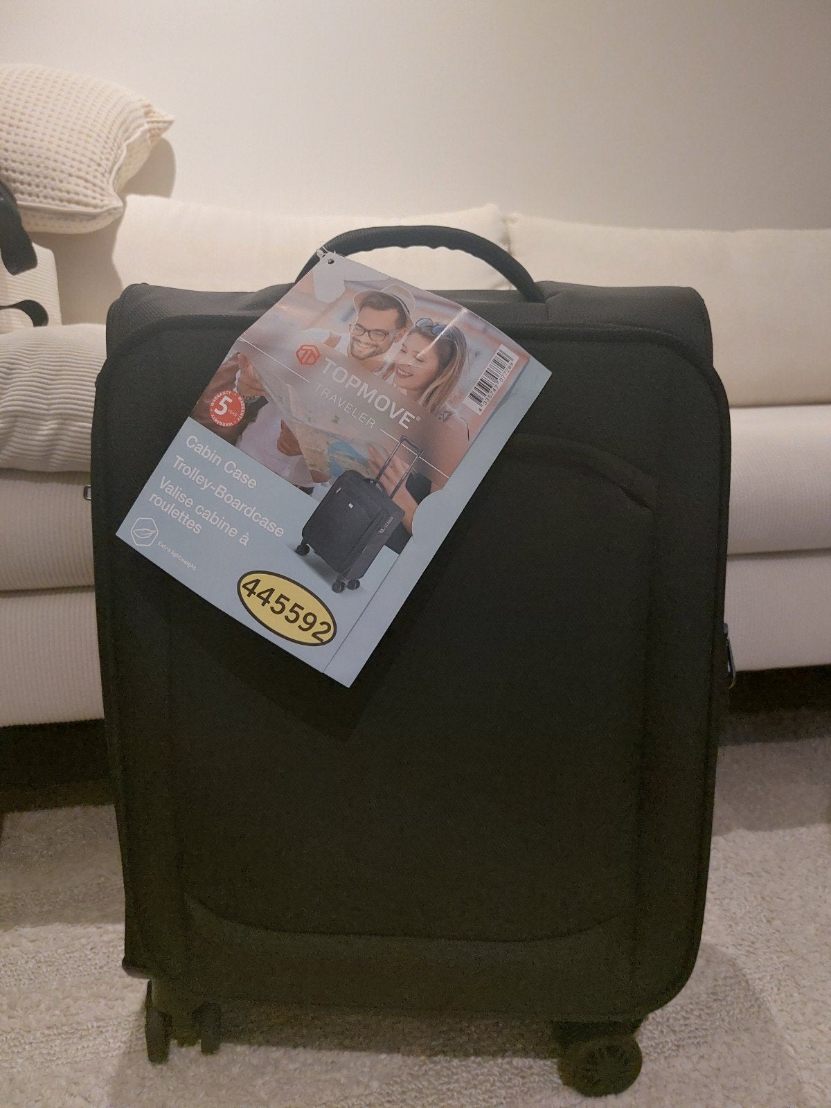 Nieuwe TOPMOVE reiskoffer / handbagage koffer, Ophalen, 40 tot 60 cm, Zwart, Nieuw