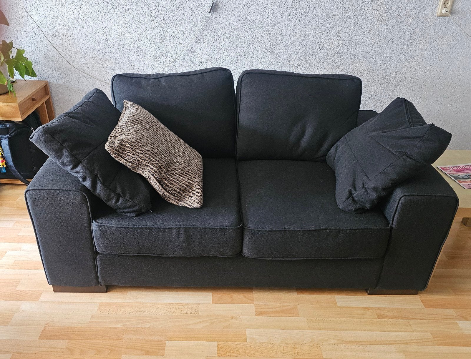 Jersey bankstel: 2- en 3-zits banken in Brano Graphite, Ophalen, Gebruikt, Driepersoons, 75 tot 100 cm