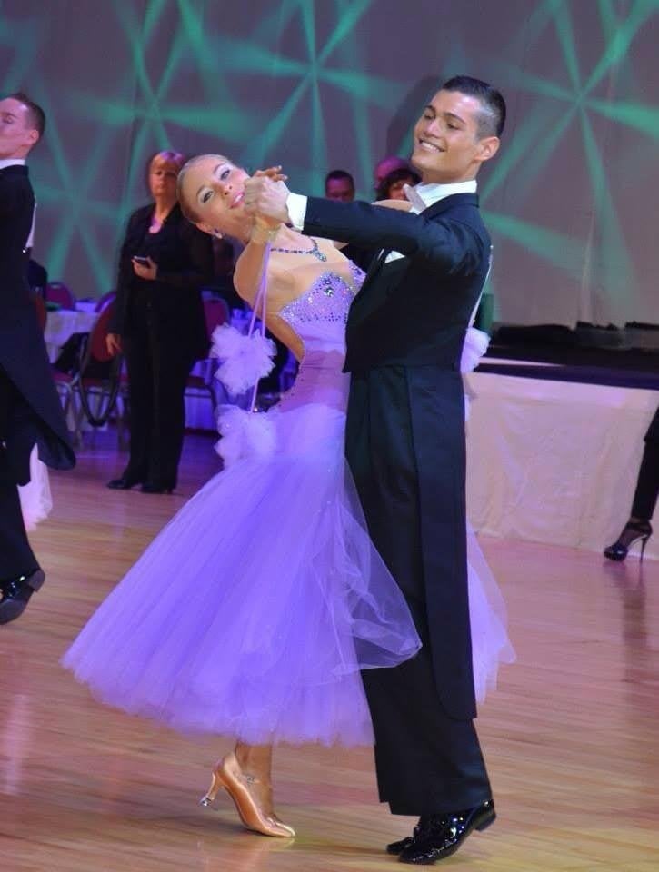Ballroom dansjurk - maat S/M, Ophalen, Gebruikt, Kleding