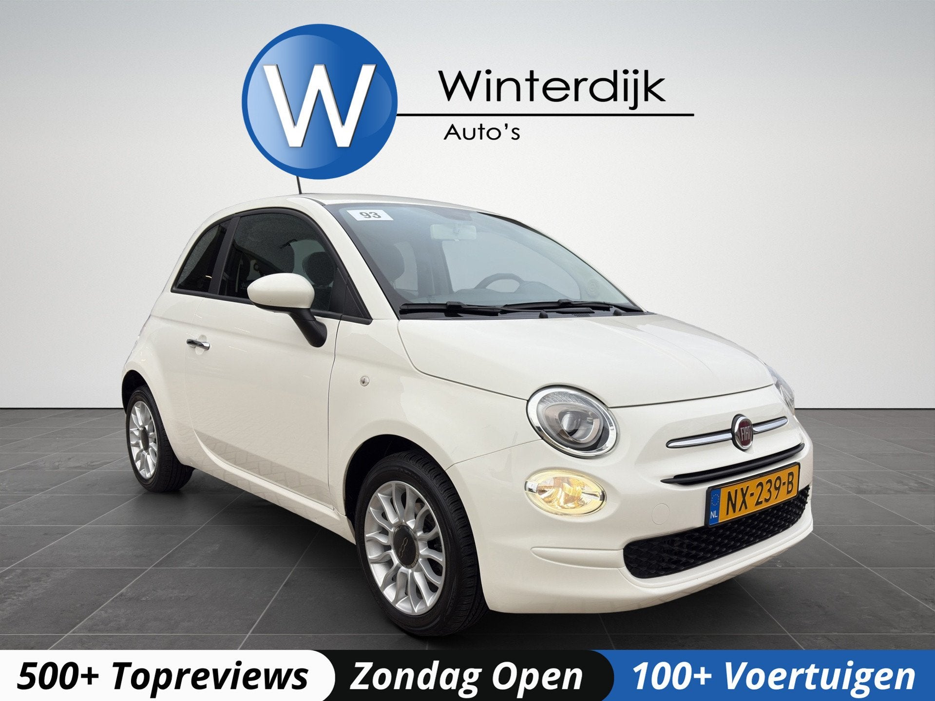 Fiat 500 0.9 TwinAir Turbo Popstar|Airco|Nap|Parelmoer|Bluet, Auto's, Voorwielaandrijving, Dealer onderhouden, Gebruikt, Bedrijf