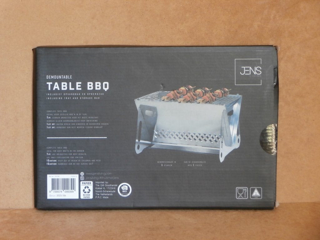 Jens Living BBQ tafel barbecue uitdoor binnen tafelbarbecue, Tuin en Terras, Ophalen of Verzenden, Nieuw, Jens Living