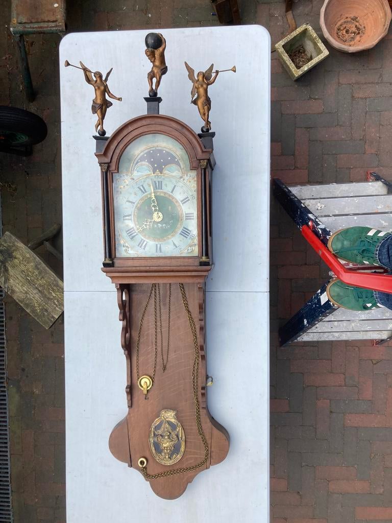 Mooie oude Drentse staartklok, Antiek en Kunst, Ophalen