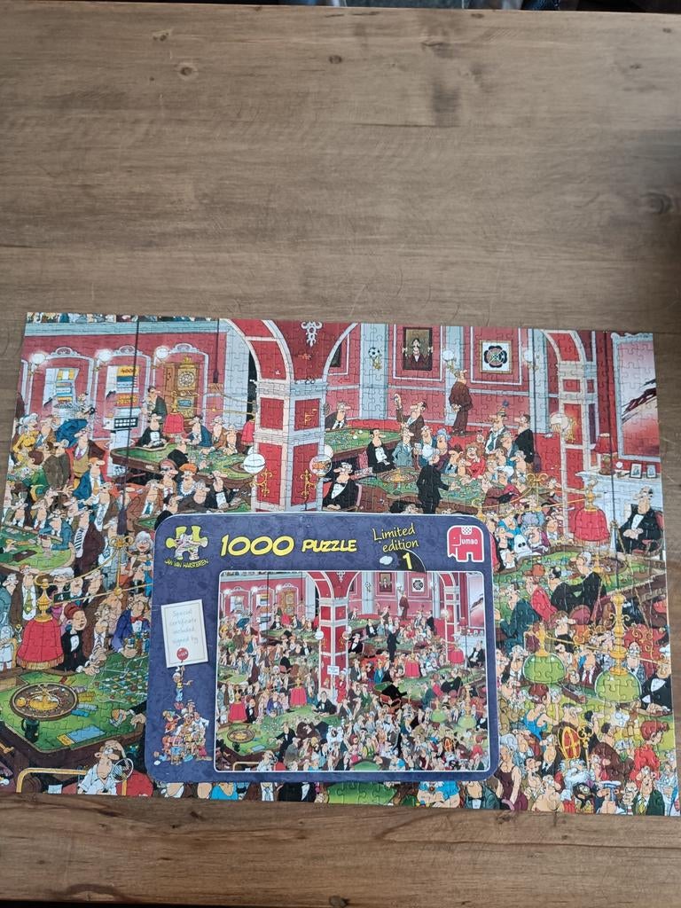 Jan van Haasteren Crazy Casino 1000 stukjes Limited Edition, Ophalen of Verzenden, 500 t/m 1500 stukjes, Zo goed als nieuw, Legpuzzel