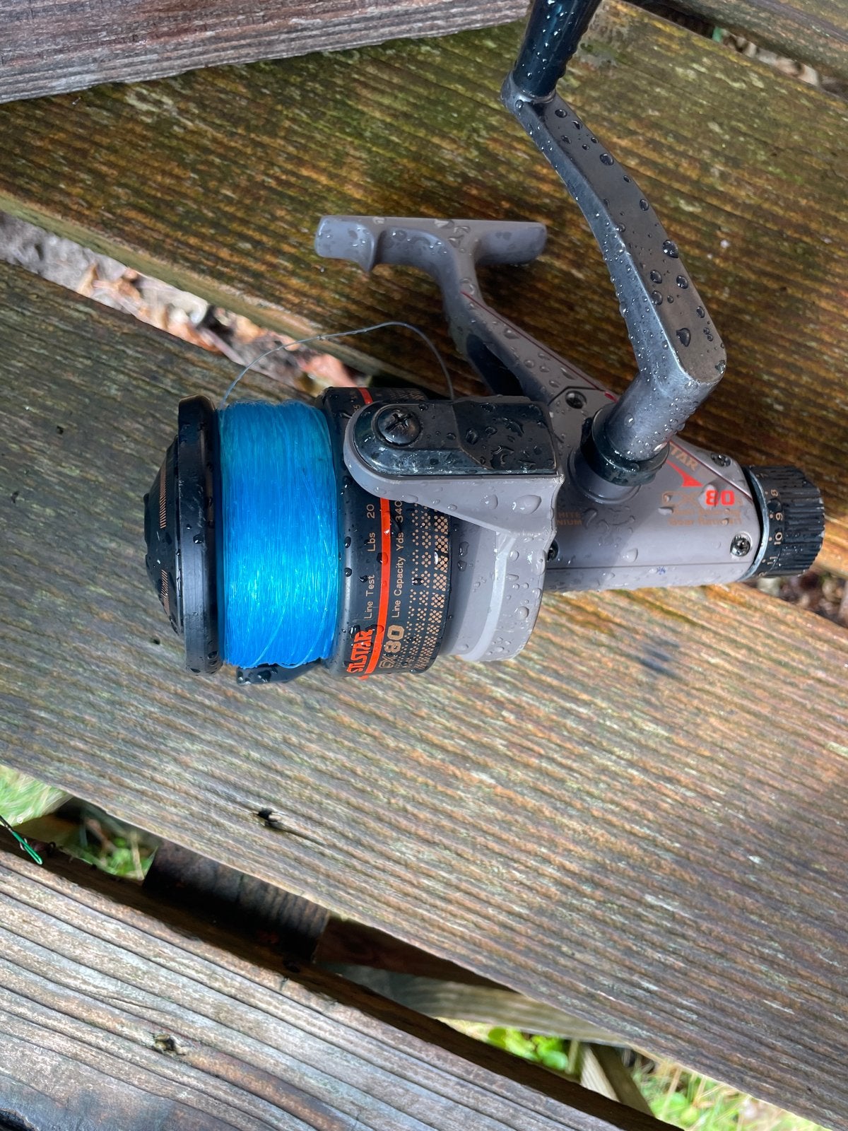 Vismolen met blauw visdraad KOOP NIET VOOR 1! Doe een bod, Ophalen of Verzenden, Zo goed als nieuw, Overige typen
