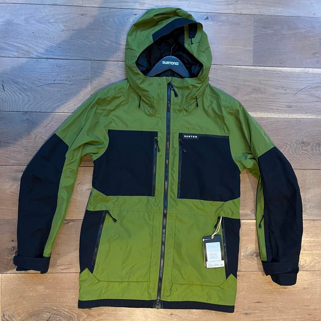 Nieuwe Burton Frostner mt S snowboard of Ski jas groen zwart, Ophalen of Verzenden, Nieuw, Maat 46 (S) of kleiner, Jack
