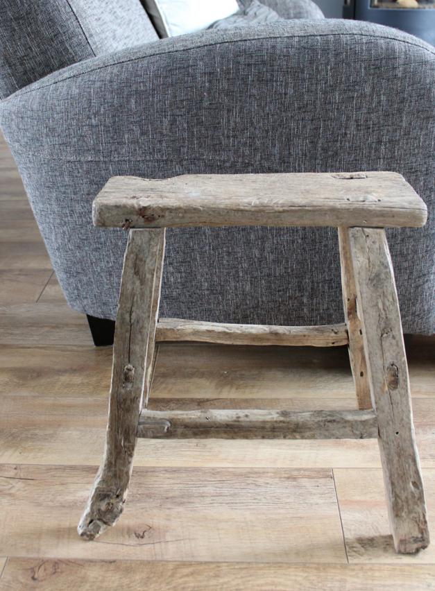 Houten kruk, bijzettafel of nachtkastje, Ophalen, Zo goed als nieuw, Hout