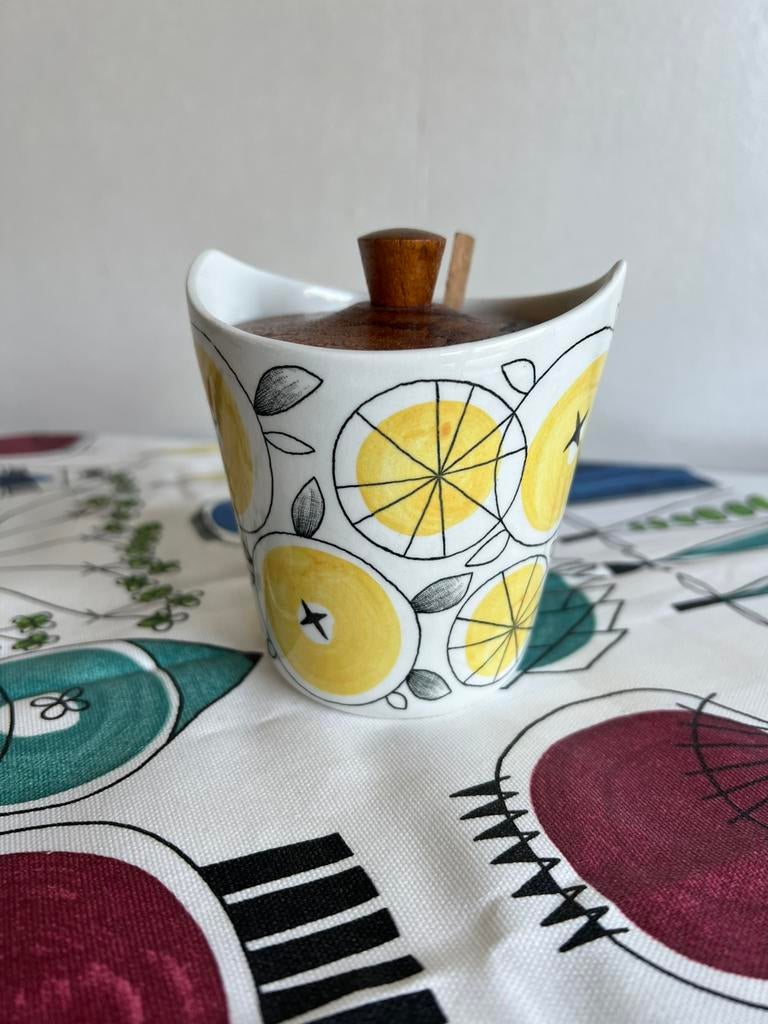 Vintage Rörstrand Picknick Lemon Marmeladepot M. Westman 50s, Ophalen of Verzenden