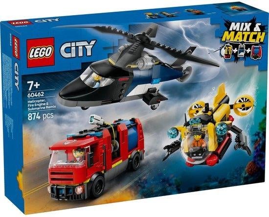 LEGO City Helikopter brandweerauto en onderzeeër remix, Nieuw, Ophalen of Verzenden, Www.loods56.nl, X