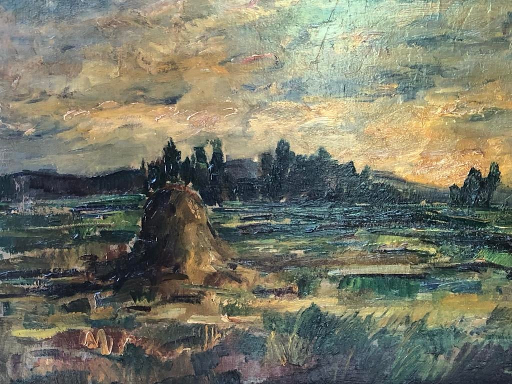 Karel Colnot - Landschap met hooiberg, Ophalen of Verzenden