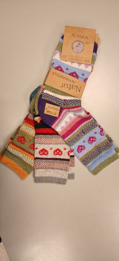 Alpaca sokken, 3 paar maat 36-42, multicolor, Kleding | Dames, Sokken en Kousen, Ophalen of Verzenden, Nieuw, Overige kleuren