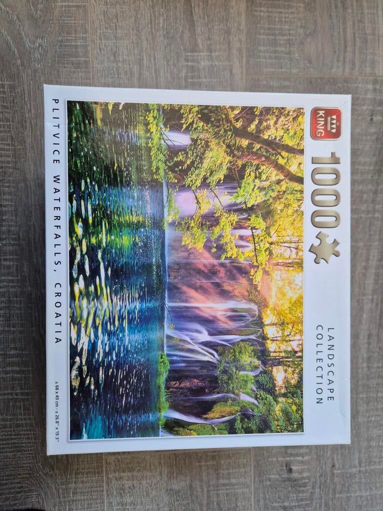 King Puzzel 1000 stukjes - Plitvice Watervallen, Ophalen of Verzenden, 500 t/m 1500 stukjes, Zo goed als nieuw, Legpuzzel