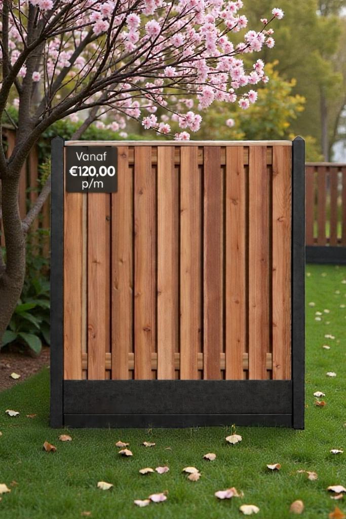 Hout & composiet schutting v.a. €110,- /€190 pm incl montage, Ophalen, Nieuw, 200 cm of meer, 150 tot 200 cm