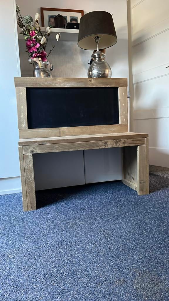 Houten bankje met schoolbord, Ophalen of Verzenden