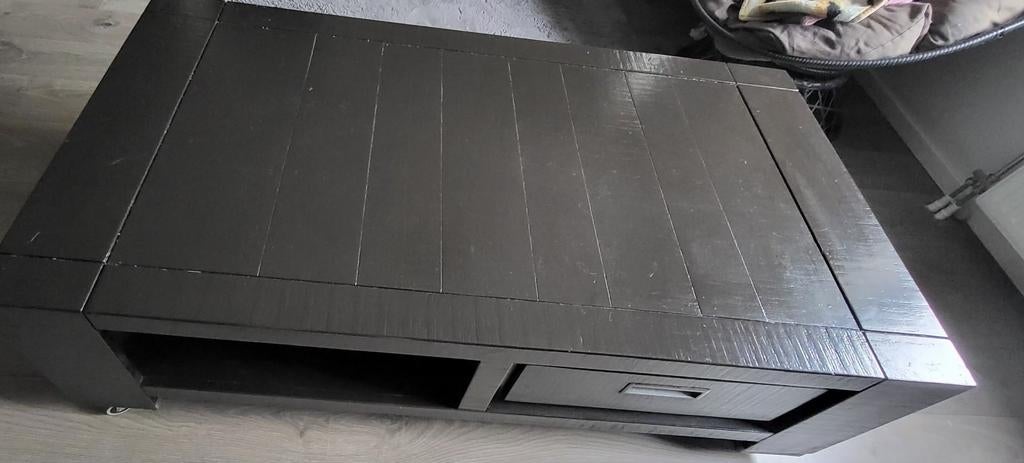 Prachtige salontafel van Goossens eikenhout Zgan!, Ophalen, 100 tot 150 cm, Eikenhout, 50 tot 100 cm