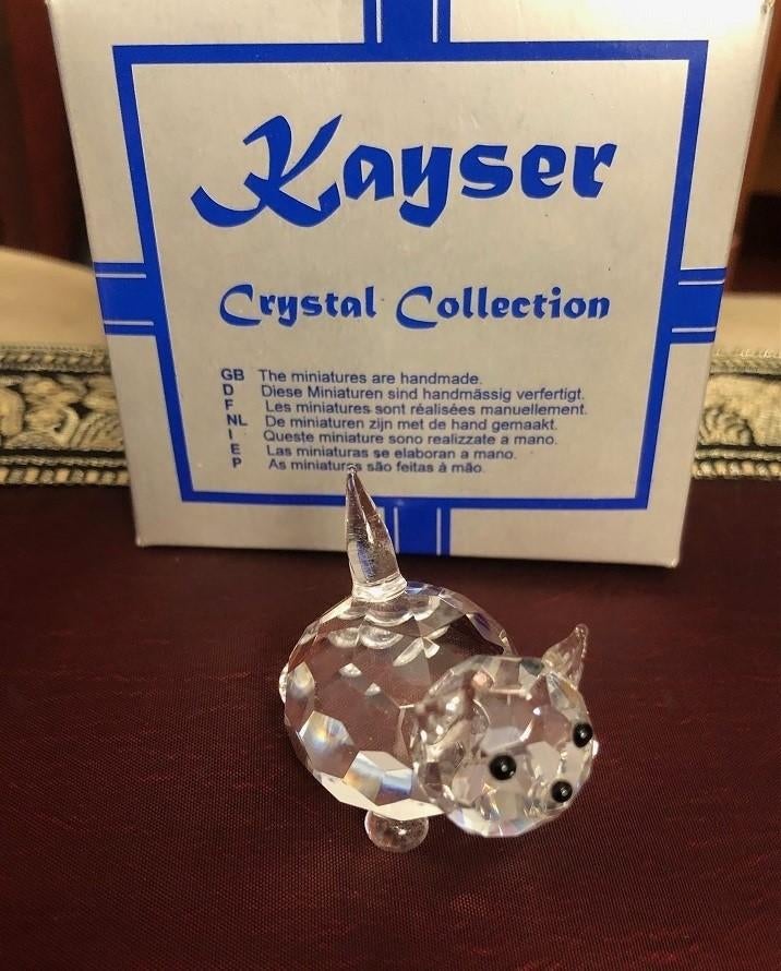 Kristallen beeldje poes swarovski - handgemaakt, Verzamelen, Swarovski, Ophalen of Verzenden, Zo goed als nieuw, Figuurtje