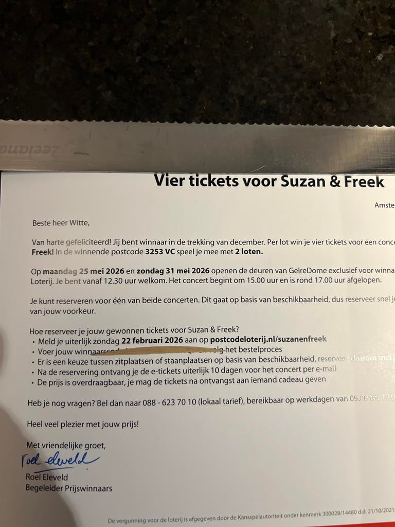 Concert kaarten prijs is uiteraard per kaart, Twee personen
