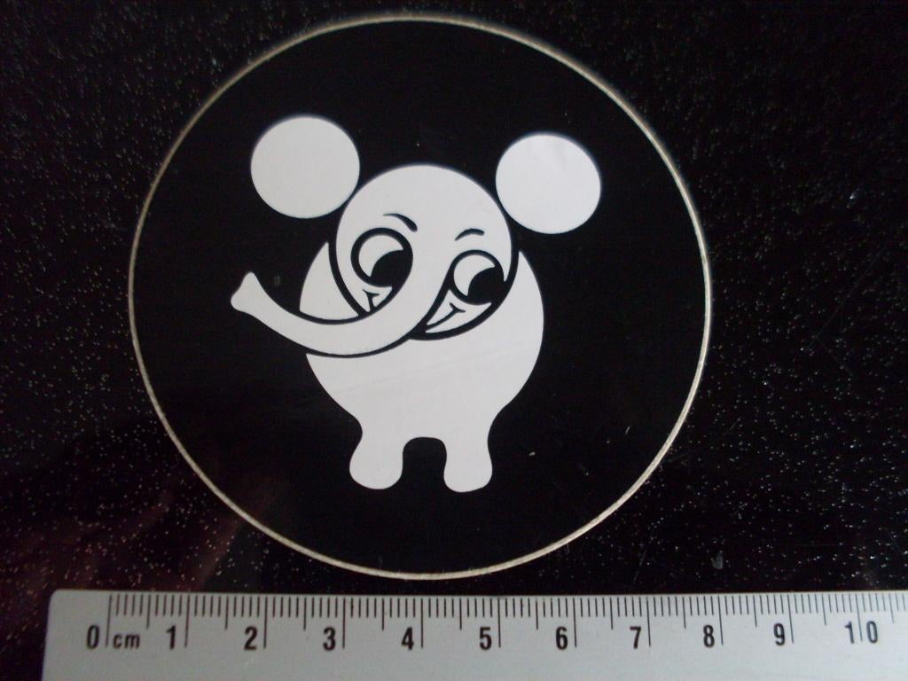 sticker autofood logo olifant zwart wit rond, Ophalen of Verzenden, Zo goed als nieuw, Merk