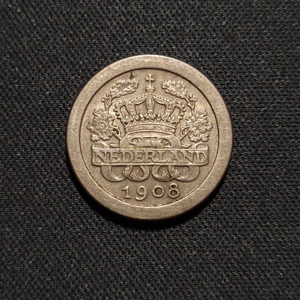 5 cent 1908, Postzegels en Munten, Munten | Nederland, Verzenden, 5 cent, Losse munt
