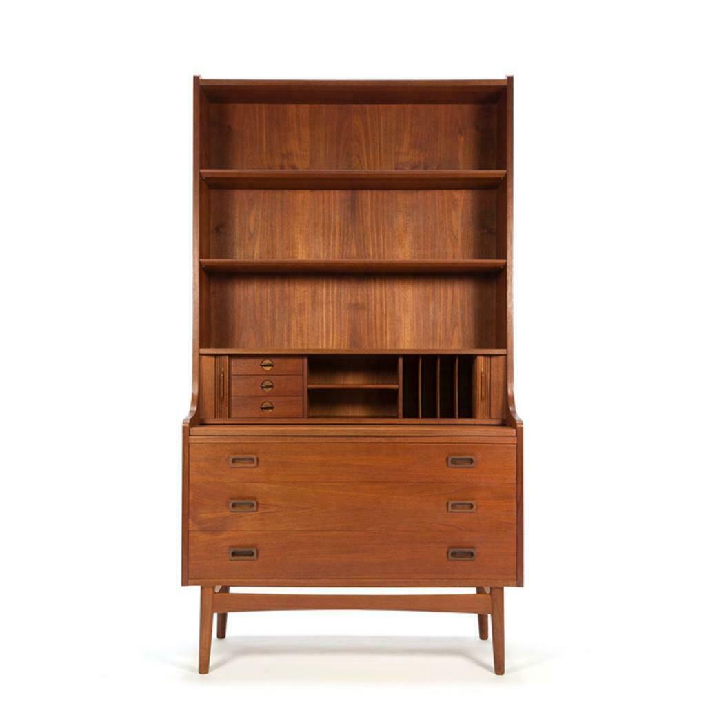 Deense vintage design boekenkast teak jaren 50 , 60, Ophalen, Gebruikt, Met lade(s), 50 tot 100 cm