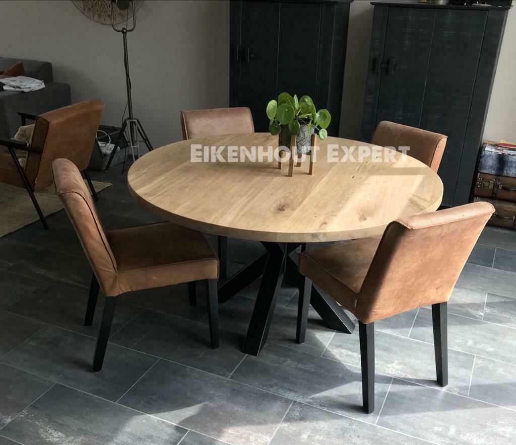 Ovale Ronde Eiken Boomstam Tafel Eettafel Massief Eikenhout, Nieuw, Rond, Teakhout