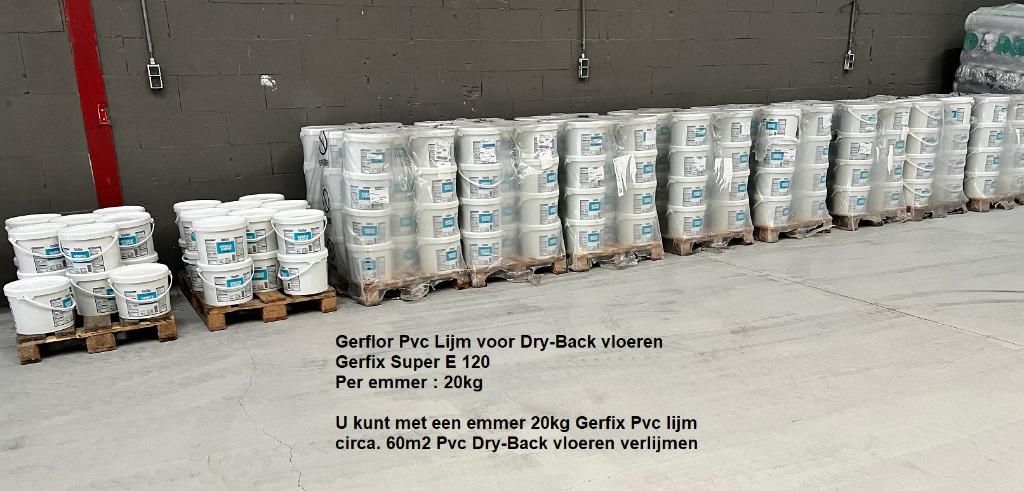 12 Emmers Pvc lijm Gerfix Super voor Dry-back vloeren = €895, Huis en Inrichting, Stoffering | Vloerbedekking, Nieuw, Laminaat