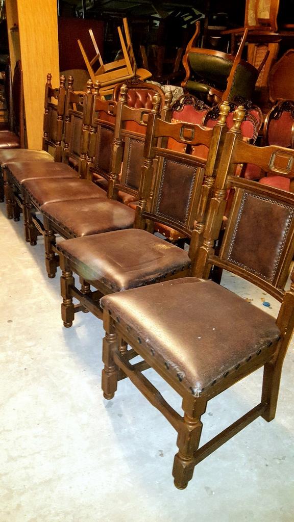 Eiken eetkamers stoelen, Ophalen, Bruin