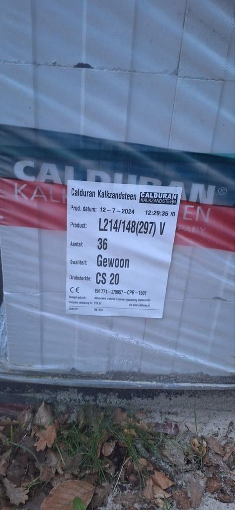 Calduran kalkzandsteen lijmblokken, Doe-het-zelf en Verbouw, Ophalen, Kalkzandstenen