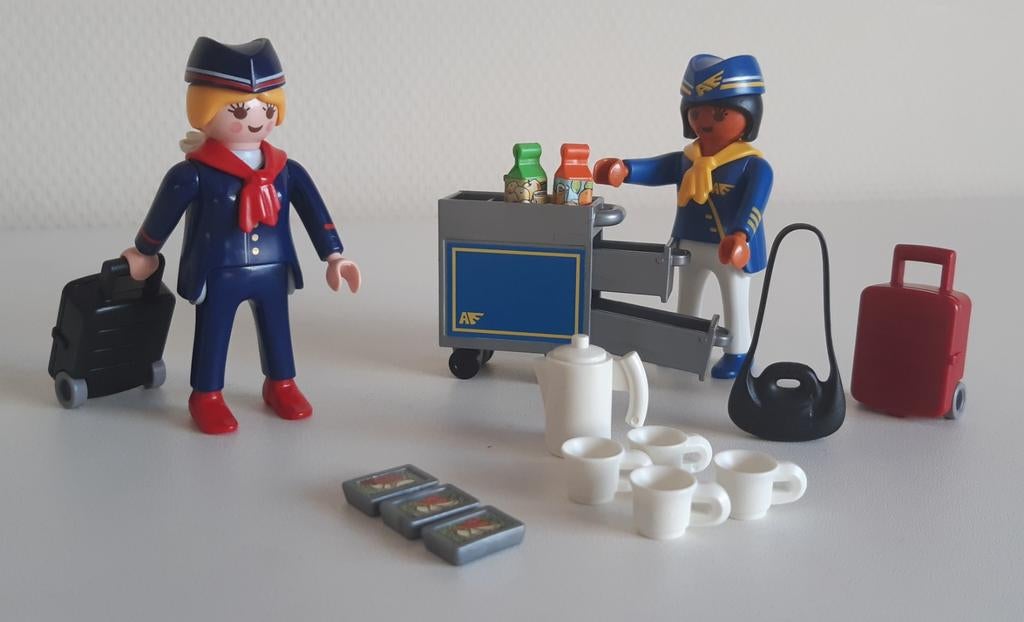 Playmobil 4761 en 5599 Stewardess met trolley. (Set 324), Ophalen of Verzenden, Zo goed als nieuw, Complete set