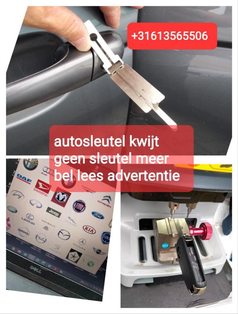 Hyundai kia opel Peugeot fiat enz Autosleutel kwijt?