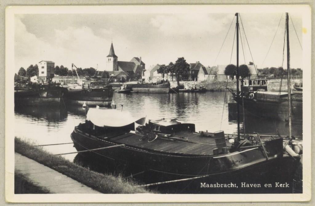 Maasbracht - Haven en Kerk, Verzenden, 1940 tot 1960, Gelopen, Limburg
