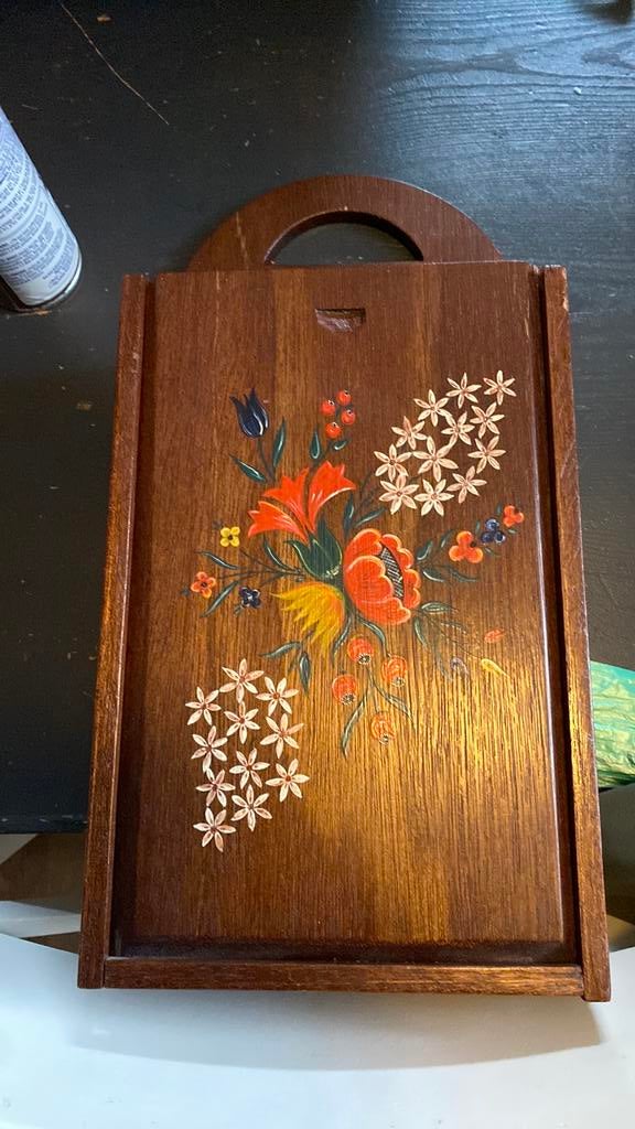 Oude houten schooltas in goede staat, Antiek en Kunst, Ophalen of Verzenden