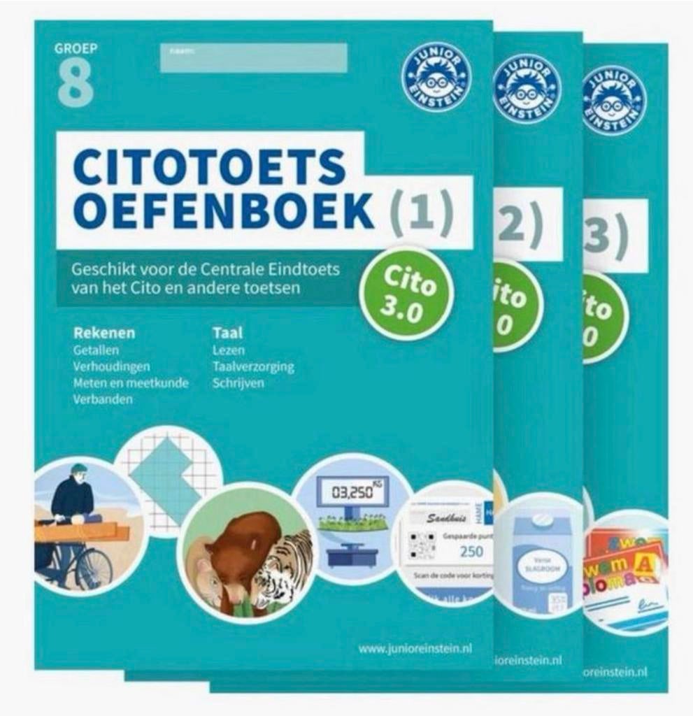 CITO-toets oefenen groep 8 – 3 Delen (PDF + Antwoorden), Verzenden, Nieuw