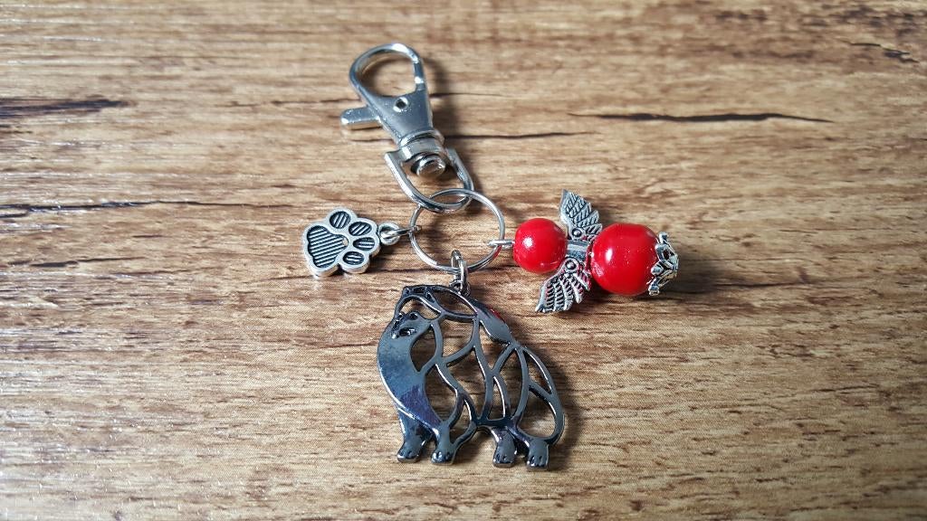 Tashanger Sleutelhanger Pomeriaan B met beschermengeltje, Verzenden, Nieuw, Overige kleuren, Handtas