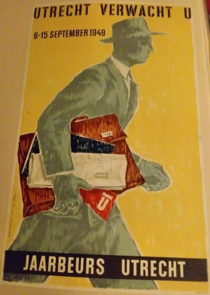 Oud Affiche 53ste Internationale jaarbeurs Utrecht 1949, Ophalen of Verzenden